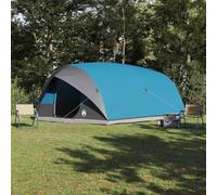 Mangloder Tente tunnel avec toit et stockage - Bleu - En taffetas robuste - 500 x 348 x 200 cm - Pour camping familial - Avec port E - Coupe-vent, imperméable, montage rapide et espace de rangement