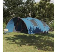 Mangloder Tente tunnel pour 8 personnes avec toit bleu, 710 x 460 x 245 cm, tente de camping imperméable avec port E et fenêtre de ventilation, entrée spacieuse, respirante, coupe-vent