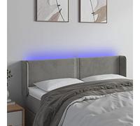 Mangloder Tête de lit à LED Gris Clair en Velours 147x16x78/88 cm avec Bande LED réglable pour Chambre Adulte, Design Moderne, Support dosseret Confortable et éclairage d'ambiance