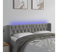 Mangloder Tête de lit à LED Gris Clair en Velours 163x16x78/88 cm avec Bande LED découpable, Support dosseret Confortable, Design Moderne pour Chambre Adulte, éclairage USB Flexible