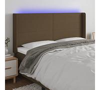 Mangloder Tête de lit à LED Marron foncé en Tissu 163x16x118-128 cm, Panneau rembourré, Cadre de lit avec éclairage USB, Support dosseret Confortable pour Chambre Adulte et ado