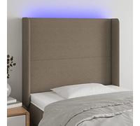 Mangloder Tête de lit à LED Taupe en Tissu 103x16x118/128 cm avec Bande LED découpable, Soutien dosseret Confortable pour Chambre Adulte ou Enfant, Design Moderne scandinave et éclairage d'ambiance