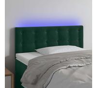 Mangloder Tête de lit à LED Vert foncé en Velours 90x5x78/88 cm avec Bande LED découpeable, Support dosseret Confortable pour Chambre Adulte, Design Moderne et capitonné, éclairage USB pour Lecture