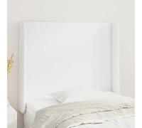 Mangloder Tête de lit avec Oreilles Blanc Similicuir 103x16x118/128 cm Cadre sommier literie Meuble Support Dossier Design Moderne Confort Lecture