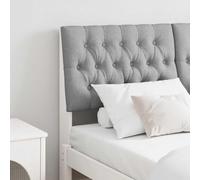 Mangloder Tête de lit capitonnée Gris Clair 140 cm en pin Massif avec Coussin rembourré, Panneau Design Moderne pour Chambre Adulte, Dossier Confortable et Support de Lecture élégant