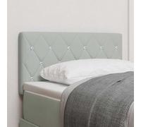 Mangloder Tête de lit LED en Velours Gris Clair 80 cm avec Bandes LED RGB réglables, Panneau capitonné Design Contemporain pour Chambre Adulte ado, Cadre Solide en Bois, Support Dossier et décoration