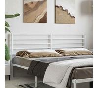 Mangloder Tête de lit métal Blanc 200 cm avec Pieds Robustes Cadre sommier literie Support dosseret pour Chambre Adulte Design Moderne et Confort Lecture