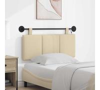 Mangloder Tête de lit Suspendue crème en Tissu avec lumière LED, Panneau rembourré 110x55x5 cm pour Chambre Adulte, Montage Mural sécurisé, Design Contemporain avec Support Confortable pour Lecture