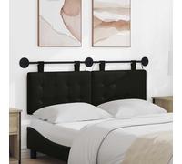 Mangloder Tête de lit Suspendue en Simili Cuir Noir avec lumière LED, Panneau rembourré Confortable, Design Moderne Mural 150x55 cm, Fixation Solide, idéal Chambre Adulte ado et décoration