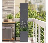 Mangloder Toile brise-vue de jardin, anthracite, en acier laminé à froid, 32 x 150 cm, surface mate avec incrustations décoratives, pour terrasse, jardin et extérieur moderne