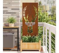 Mangloder Toile brise-vue de jardin en acier inoxydable résistant aux intempéries, mat, 50 x 140 cm, incrustation décorative, pour terrasse et extérieur, brise-vue pour plus d'intimité