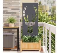 Mangloder Toile brise-vue pour jardin, motif animal, anthracite, acier laminé à froid, mat, 50 x 140 cm, décoration pour terrasse et balcon, art mural et toile avec incrustations décoratives