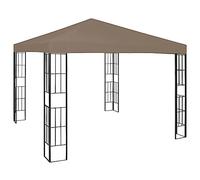 Mangloder Tonnelle 3 x 3 m taupe avec cadre en acier, tente de fête imperméable et auvent pliable, résistante aux intempéries avec protection solaire et panneau latéral pour jardin, terrasse