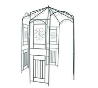 Mangloder Tonnelle à roses vert foncé en fer forgé - 250 cm de haut et 160 cm de large - Support pour plantes grimpantes - Pour jardin, balcon, terrasse, résistant aux intempéries - Pour roses, lierre