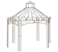 Mangloder Tonnelle de jardin marron vieilli en fer forgé 400 x 258 x 378 cm, pergola stable avec cadre en acier comme aide au treillis, auvent résistant aux intempéries pour jardin, terrasse