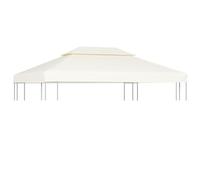 Mangloder Tonnelle Toit de rechange 310 g/m² Blanc crème 3 x 4 m Imperméable Résistant aux intempéries Protection UV avec 16 fermetures pour jardin, balcon, terrasse, extérieur, camping