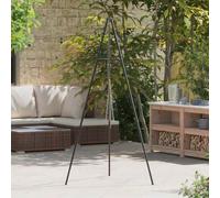 Mangloder Trépied pour feu de camp, noir, en acier, 92 x 92 x 191,5 cm, portable, pour fête de jardin et camping, résistant aux intempéries, forme triangulaire stable, pour cuisiner au feu