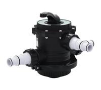 Mangloder Vanne multi-voies pour filtre à sable ABS 1,5" 38 mm 6 voies Valve de filtration de piscine Montage en saillie avec levier et vitre, 3 robinets de rinçage