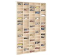 Mangloder Vitrine de Collection en Bois avec 90 Compartiments Murale 50,5 x 4,5 x 79 cm pour Rangement décoration Salon Chambre Bureau Support Suspendu