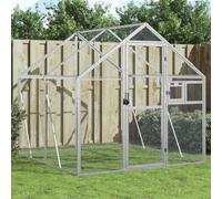 Mangloder Volière en aluminium argenté 1,79 x 2 x 1,85 m avec grille galvanisée, porte et fenêtre verrouillables, pour perruche, perroquet, canari, jardin, balcon, intérieur et extérieur