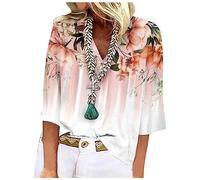 Mango Femme Chemisier Top Decollete Sexy Top pour Femmes avec Col en V Et Manches 3/4 Chemise A Carreaux Femmes Tee Shirt Habillé Femme T Shirt Manche Longue Rouge Femme Blouse Manche Longue