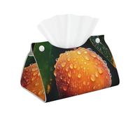 Mango In The Rain Housse de boîte à mouchoirs longue - Porte-mouchoirs en similicuir élégant pour salle de bain, salon, bureau, chambre à coucher, voiture