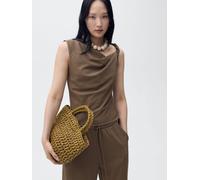 Mango Mango Brown Sleeve Detail Top