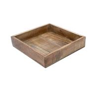 Mango - Plateau carré - 25 cm - En bois décoratif - Plateau décoratif - Plateau de service - Plateau à bougie