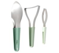 Mango Splitter and Peeler Set, 3-Piece Portable Mangoo Kitchen Tool, Stainless Steel Cutter & Fruit Peelers, Easy Manngo Corer for Home, Restaurant & Camping