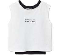 Mango T-shirt fille blanc avec dentelle noire 116