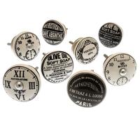 Mango Tree - Assortiment de 8 boutons de placard en céramique noir blanc style scandinave MG-710