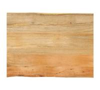 Mango Wood Live Edge Table de bureau, 70 x 60 x 3,8 cm, en bois dur massif, finition naturelle, aspect bois de noyer noir, comptoir de cuisine unique