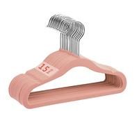 MangoKit 15 Baby Cintre en Velours Antidérapant, Cintre pour Nourrissons et Jeunes Enfants, Cintre pour Enfants Peu Encombrant, Crochet Rotatif à 360 Degrés, Cintre Robuste et Durable (28cm, Rose)