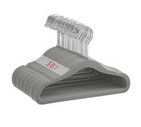 MangoKit Lot de 30 Cintres Antidérapants en Velours pour Enfants, Ultra-Fins et Peu Encombrants, Crochet Rotatif à 360 Degrés, Cintres Robustes pour Vêtements de Bébé (28 cm, Gris)