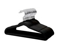 MangoKit Lot de 32 Cintres Antidérapants en Velours pour Enfants - Qualité Supérieure, Ultra-Fins, Crochet Pivotant à 360°, 35 cm de Long - pour Robes, Pantalons (Noir)