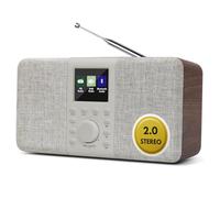 MangoKit MD5 Radio Stéréo Dab avec Bluetooth et écran Couleur-Radio numérique Portable avec Dab+/FM,Haut-parleurs stéréo,40 présélections,Double Alarme,Snooze,minuterie,Alimentation USB-C ou Piles AA