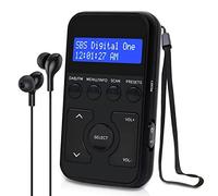 MangoKit MP1 Mini Radio Poche Numérique,Dab/Dab+/FM Radio Portable avec Batterie Rechargeable, Boutons Verrouillables,écouteurs, écran OLED,20 Préréglages de Station,pour Le Sport, la Course (Noir)