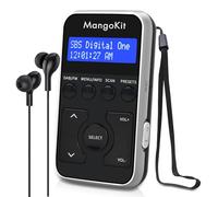 MangoKit MP1 Mini Radio Poche Numérique,Dab/Dab+/FM Radio Portable avec Batterie Rechargeable, Boutons Verrouillables,écouteurs, écran OLED,20 Préréglages de Station(Noir Argent)