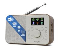 MangoKit SR-L Radio Internet WiFi avec Bluetoot 5.3, FM/Dab/Dab+ Radio,Podcasts,150 Préréglages, Radio Réveil, Radio de Cuisine avec écran Couleur, Prise Casque,Alimentation Secteur ou Batterie-Noyer