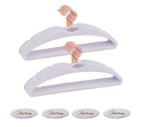 ManGotree Cintres en Velours à Col Court, Antidérapants, Cintres Ultra-Fins et Peu Encombrants, avec Boîtes d'aromathérapie Vides pour Manteaux, Robes, Chemises et Pantalons, Lot de 22, Clair Violet