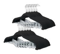 ManGotree Cintres en Velours avec Pinces, Cintres Antidérapants en Feutre pour Pantalons, 42,7 cm Cintre Peu Encombrants pour Chemises, Pantalons, Robes, Jupes, Manteaux (Lot de 32, Noir)