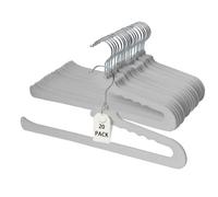 ManGotree Cintres en Velours pour Pantalons, Cintre Antidérapants en Velours, Cintre Ouverts pour Jeans, Cintres Robustes et Peu Encombrants pour Shorts, Robes et Foulards (Gris, Lot de 20)