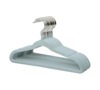 ManGotree Lot de 14 cintres en velours de qualité supérieure de 35 cm pour placard, cintres ultra fins avec crochet pivotant à 360°, cintres robustes et antidérapants en feutre pour jeunes (bleu)