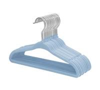 ManGotree Lot de 15 Cintres en Velours pour Bébé, Cintres Antidérapants pour Enfants avec Crochet pivotant à 360°, Cintres Ultra-Minces pour Économiser de l'espace, Robustes et Durables (Bleu)