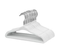 ManGotree Lot de 30 Cintres en Velours pour Bébé, Cintres Antidérapants pour Enfants avec Crochet pivotant à 360° (Blanc, Lot de 30)