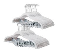 ManGotree Lot de 32 cintres pour pantalons avec clips mobiles, cintres antidérapants en velours pour pantalons, jupes, chemises, manteaux, robes (lot de 32, blanc)