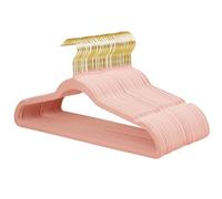 ManGotree Lot de 36 cintres en Velours - Cintres Ultra Fins pour économiser de l'espace, Robustes et durables, Crochet plaqué Or pivotant à 360° (Rose Clair)