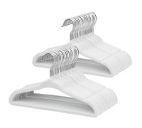 ManGotree Lot de 48 cintres antidérapants en velours de 27,8 cm pour bébés, cintres en feutre ultra fins avec crochet pivotant à 360°, cintres peu encombrants pour vêtements d'enfants (blanc)