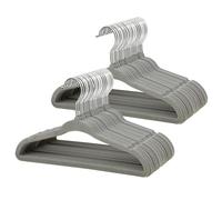 ManGotree Lot de 48 cintres antidérapants en velours pour bébé de 27,9 cm, cintres en feutre ultra fins avec crochet pivotant à 360°, cintres peu encombrants pour vêtements d'enfants (gris)