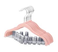 ManGotree Lot de 7 cintres en velours pour bébé de 30 cm avec clips mobiles, cintres antidérapants en feutre pour enfants, cintres ultra fins et peu encombrants pour jupes, pantalons, robes, chemises,